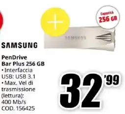 MediaWorld SAMSUNG PenDrive Bar Plus 256 GB offerta