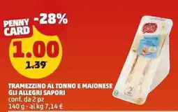 PENNY Tramezzino al tonno e maionese gli allegri SAPORI conf. da 2 pz. offerta
