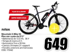 MediaWorld nilox Mountain E-Bike X6 Plus con ruote da 27.5" offerta