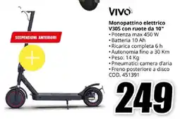 MediaWorld VIVO Monopattino elettrico V30S con ruote da 10" offerta