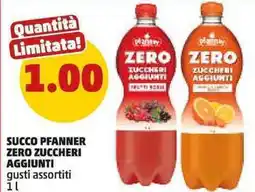 PENNY SUCCO PFANNER ZERO ZUCCHERI AGGIUNTI gusti assortiti offerta