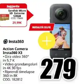 MediaWorld Action Camera Insta360 X3 offerta