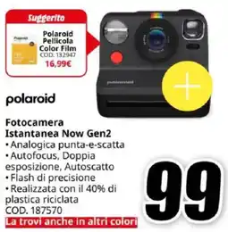 MediaWorld polaroid Fotocamera Istantanea Now Gen2 offerta