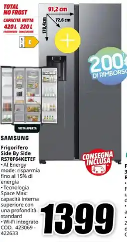 MediaWorld SAMSUNG Frigorifero Side By Side RS70F64KETEF offerta