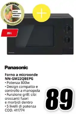MediaWorld Panasonic Forno a microonde NN-GM22QBEPG offerta