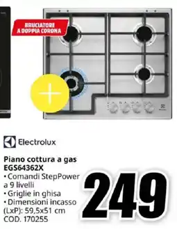 MediaWorld Electrolux Piano cottura a gas EGS64362X offerta