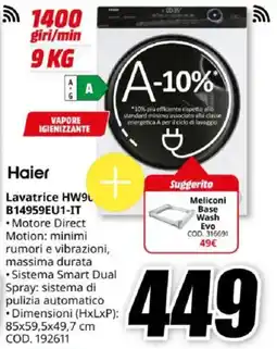 MediaWorld Haier Lavatrice HW9 B14959EU1-IT offerta