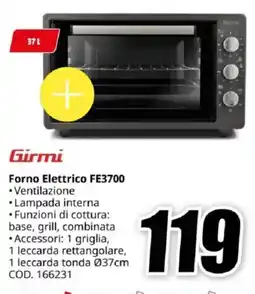 MediaWorld Girmi Forno Elettrico FE3700 offerta