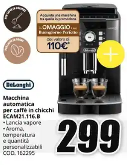 MediaWorld DeLonghi Macchina automatica per caffè in chicchi ECAM21.116.B offerta