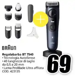 MediaWorld BRAUN Regolabarba BT 7540 offerta