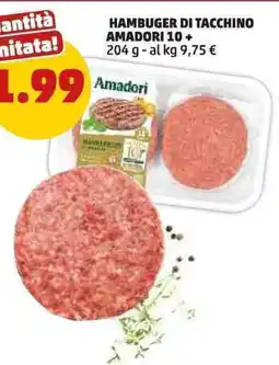 PENNY Hambuger di tacchino amadori 10+ offerta
