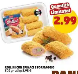 PENNY Rollini con spinaci e formaggio offerta