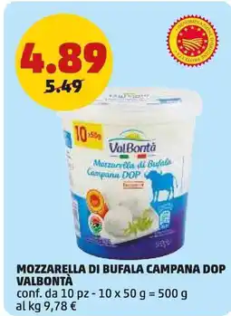 PENNY Mozzarella di bufala campana dop VALBONTÀ conf. da 10 pz offerta