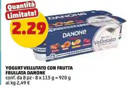 PENNY Yogurt vellutato con frutta frullata DANONE conf. da 8 pz offerta