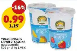 PENNY Yogurt magro SAPOR DI CASCINA gusti assortiti offerta