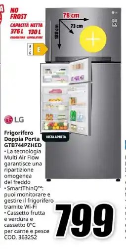 MediaWorld LG Frigorifero Doppia Porta GTB744PZHED offerta