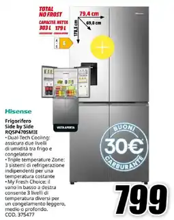 MediaWorld Hisense Frigorifero Side by Side RQ5P470SMIE offerta