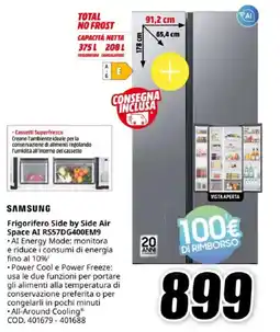 MediaWorld SAMSUNG Frigorifero Side by Side Air Space AI RS57DG400EM9 offerta