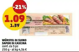 PENNY Würstel di suino sapor di cascina conf. da 3 pz offerta