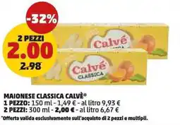 PENNY Maionese classica CALVÈ 2 pezzi offerta