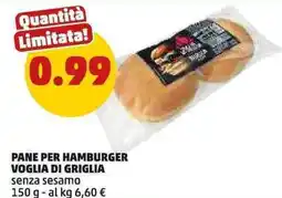 PENNY Pane per hamburger voglia di griglia senza sesamo offerta