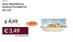 Prezzemolo e Vitale Sole mozzarella nuvoletta panetto offerta