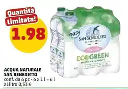 PENNY Acqua naturale SAN BENEDETTO conf. da 6 pz offerta