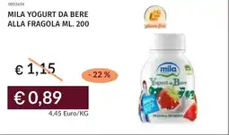 Prezzemolo e Vitale Mila yogurt da bere alla fragola offerta