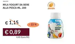 Prezzemolo e Vitale Mila yogurt da bere alla pesca offerta
