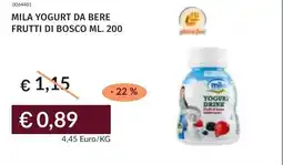 Prezzemolo e Vitale Mila yogurt da bere frutti di bosco offerta