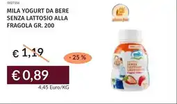 Prezzemolo e Vitale Mila yogurt da bere senza lattosio alla fragola offerta