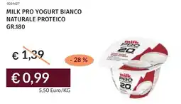 Prezzemolo e Vitale Milk pro yogurt bianco naturale proteico offerta