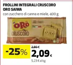 Coop FROLLINI INTEGRALI CRUSCORO ORO SAIWA offerta