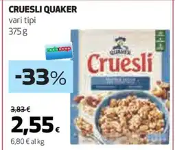 Coop Cruesli Quaker offerta