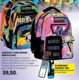 Coop ZAINO BOY O GIRL MITAMA NEW PLUS MIX offerta