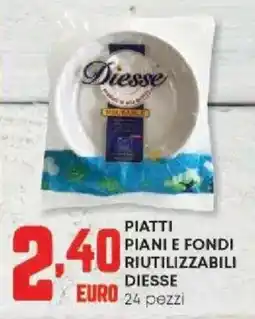 Panorama Piatti piani e fondi riutilizzabili DIESSE offerta