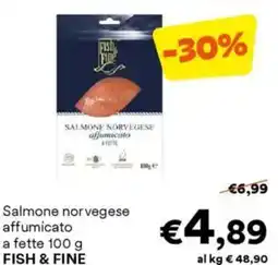 Unes Salmone norvegese affumicato a fette FISH & FINE offerta