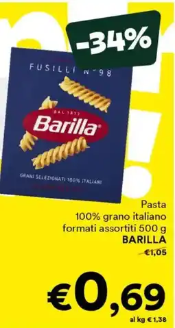 Unes Pasta 100% grano italiano formati assortiti BARILLA offerta