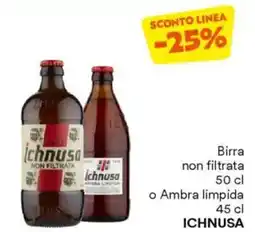 Unes Birra non filtrata o Ambra limpida ICHNUSA offerta