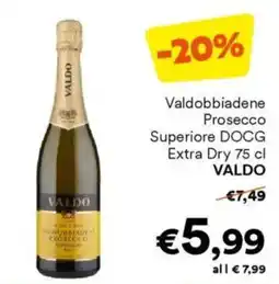 Unes Valdobbiadene Prosecco Superiore DOCG Extra Dry VALDO offerta