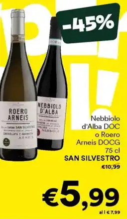 Unes Nebbiolo d'Alba DOC o Roero Arneis DOCG SAN SILVESTRO offerta