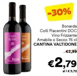 Unes Bonarda Colli Piacentini DOC Vino Frizzante Amabile o Secco CANTINA VALTIDONE offerta