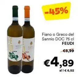Unes Fiano o Greco del Sannio DOC FEUDI offerta