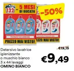Unes Detersivo lavatrice igienizzante o muschio bianco OMINO BIANCO offerta