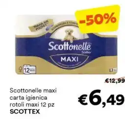 Unes Scottonelle maxi carta igienica rotoli maxi 12 pz SCOTTEX offerta