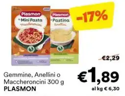 Unes Gemmine, Anellini o Maccheroncini PLASMON offerta
