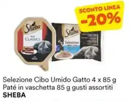 Unes Selezione Cibo Umido Gatto Paté in vaschetta gusti assortiti SHEBA offerta