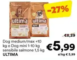 Unes Dog medium/max o Dog mini sensibile salmone ULTIMA offerta