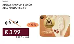 Prezzemolo e Vitale Algida magnum bianco alle mandorle x 4 offerta