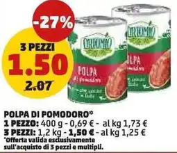 PENNY POLPA DI POMODORO 3 pezzi offerta